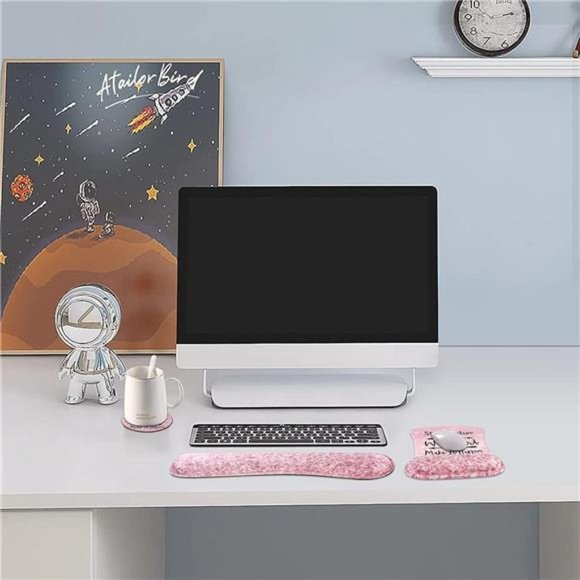 3in1 Keyboard Wrist Rest+ Mouse Wrist Rest Pad + Coaster, Non-Slip Rubber Base - Picture 6 of 6